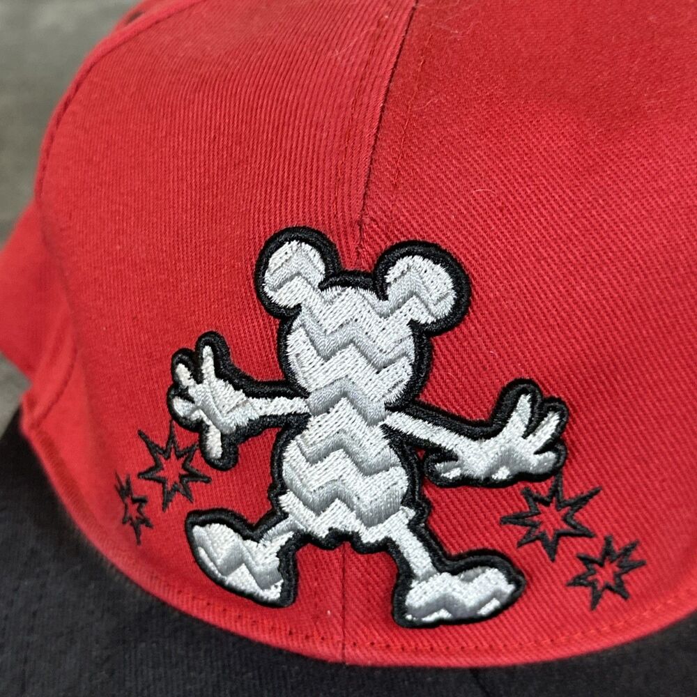 Disneyland Baseball Cap Red Black Mickey Mouse 1928 Commemorative Hat Original